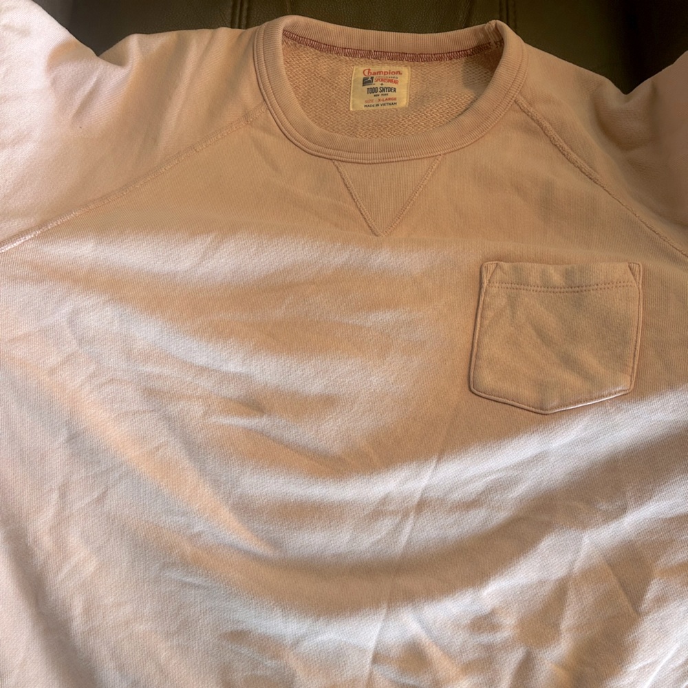 Todd Snyder X Champion Lite Pink LS Sweater